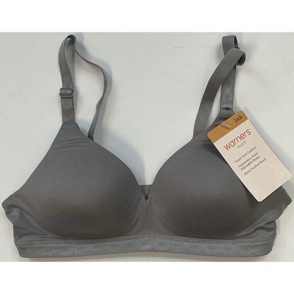 Warners Cloud9 Grey Lightly Line Wireless Bra (WR1269-030) 34A - Picture 1 of 4